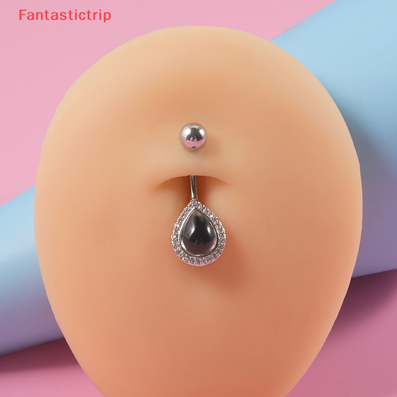 [Fantastictrip] Khuyên Rốn Đính Đá Pha Lê Hình Giọt Nước Thay Đổi Màu Sắc Thời Trang Quyến Rũ 2023 Cho Nữ