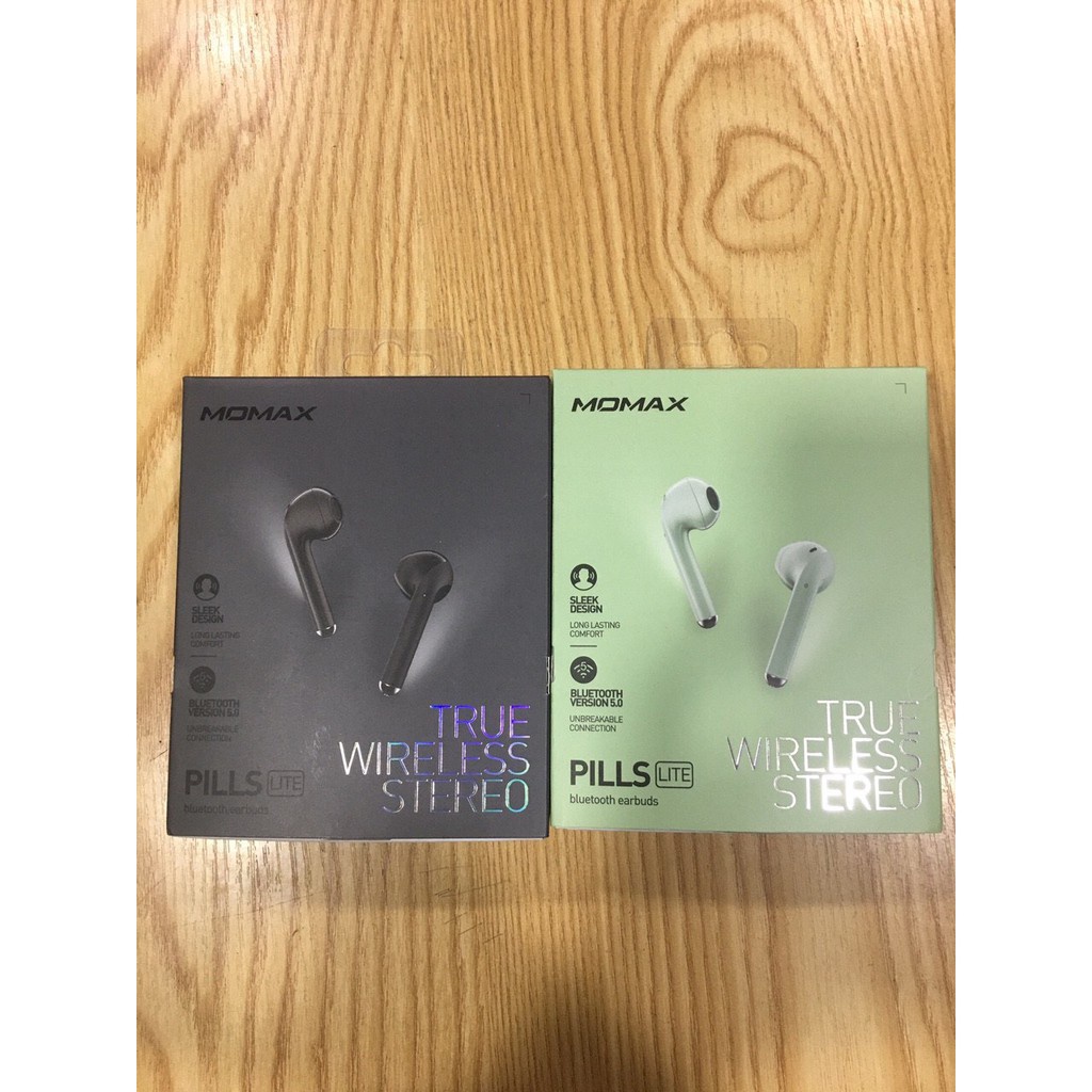 Tai nghe bluetooth 2 tai kèm đốc sạc Momax Pills Lite
