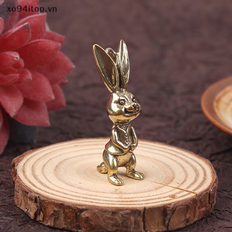 Móc Khóa Hình Thỏ Bằng Đồng Thau Dễ Thương