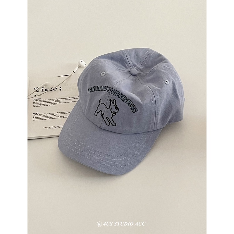 Nón Lưỡi Trai Mềm Thêu Hình Cún Con Đáng Yêu Thời Trang Mùa Hè Hàn Quốc Dành Cho Trẻ