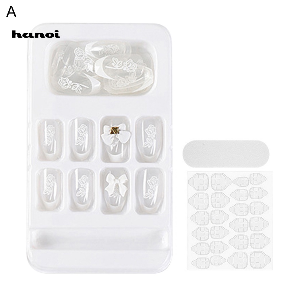 1 Bộ Miếng Dán Trang Trí Móng Tay Hoa Hồng Trắng Bằng Nhựa ABS Chống Mòn