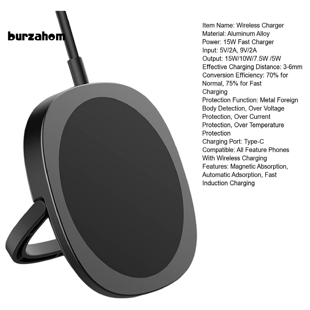 1 Bộ Đệm Sạc Nhanh Không Dây USB 2 Trong 1 Có Khóa Nam Châm Tự Động Đa Năng Cho Văn Phòng