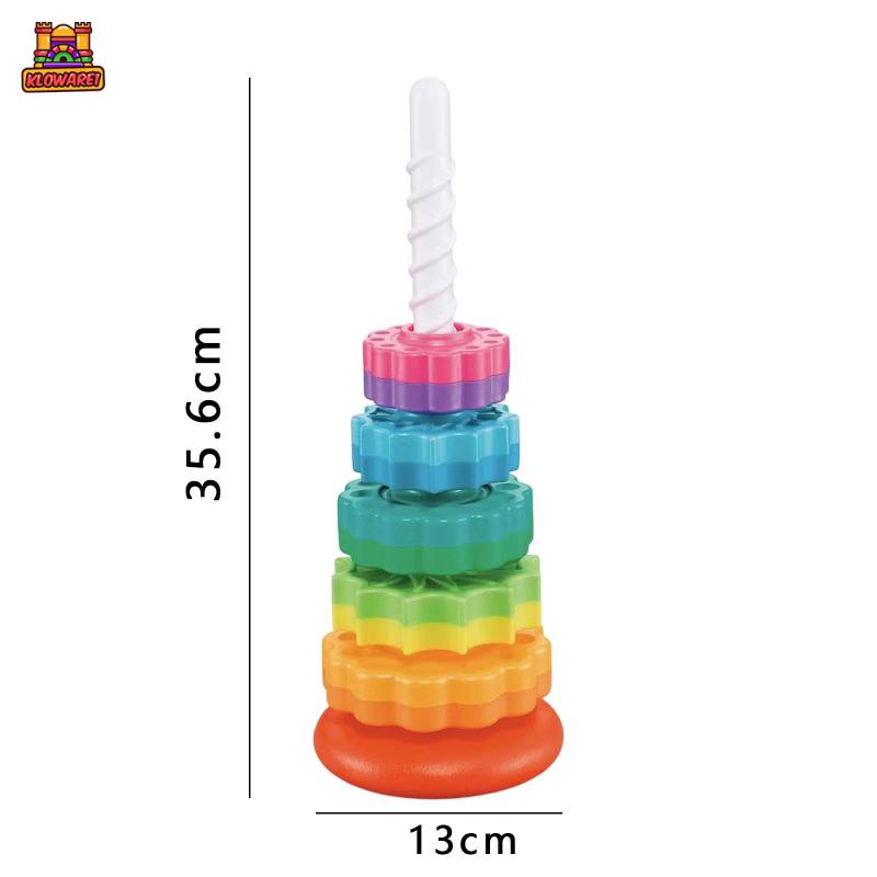 Predolo  Đồ Chơi Vòng Xếp Chồng Montessori Màu Cầu Vồng Giáo Dục Sớm Cho Trẻ Em