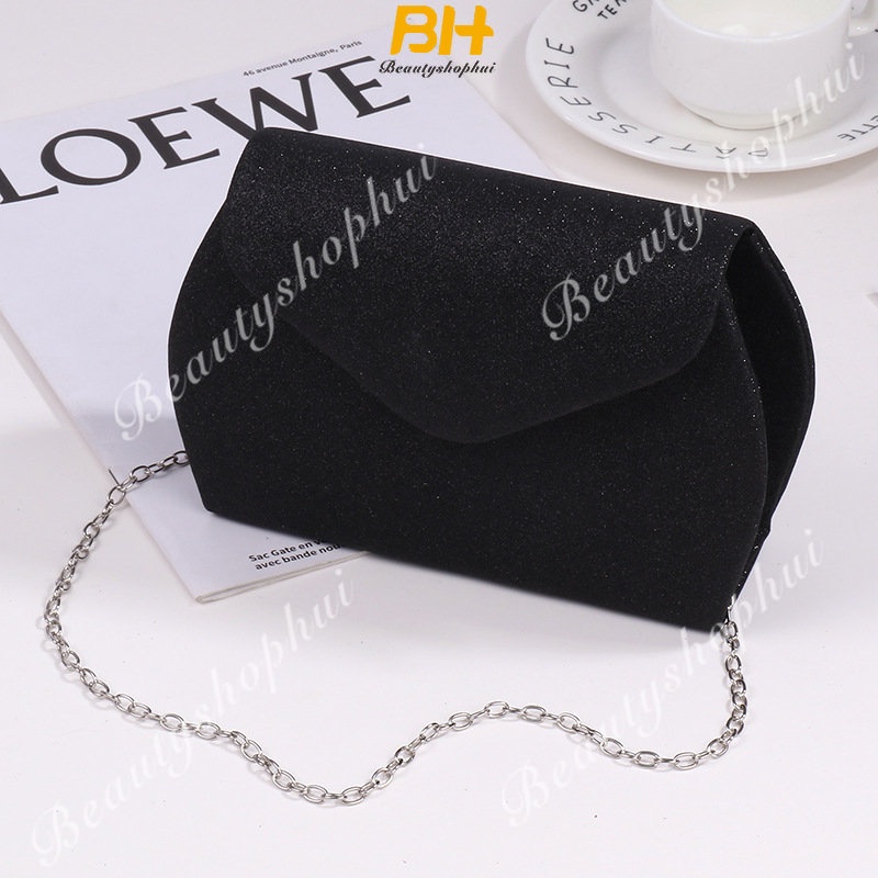 Túi Đeo Chéo Nhỏ Hình Vuông Dây Xích Tối Giản Lấp Lánh Cho Nữ Dự Tiệc Mới