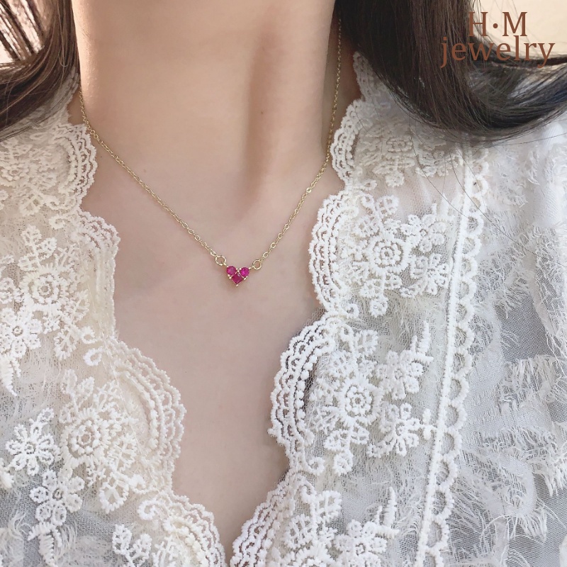 Vòng cổ Bạc 925 Mặt Trái Tim Đơn Giản Mới 2023