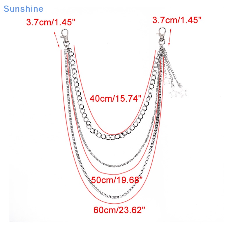 Dây Xích Kim Loại 3 Lớp Gắn Quần Jean Phong Cách Gothic Punk Dành Cho Nữ VN