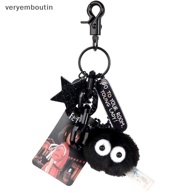 Móc Khóa Hình Búp Bê Yêu Tinh Hayao Miyazaki My Neighbor Totoro Briquettes Elf Màu Đen