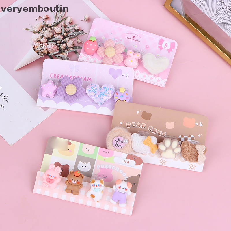 Set 4 Kẹp Tài Liệu Giấy Ghi Chú Họa Tiết Dễ Thương