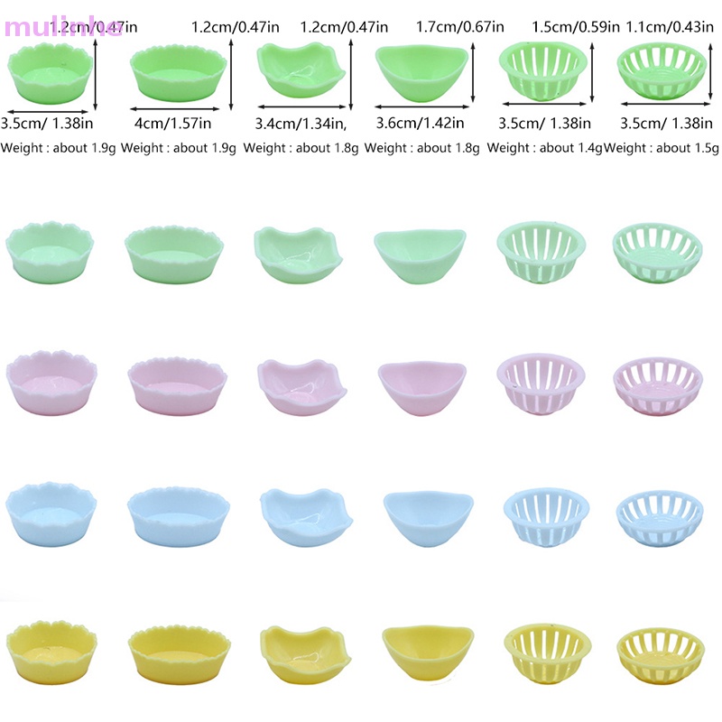 Set 5 Rổ Đựng Trái Cây / Rau Củ Quả Mini Trang Trí Nhà Búp Bê