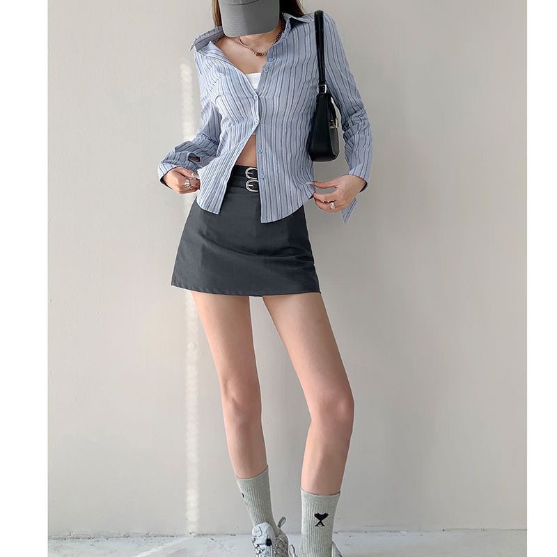 Chân váy Chân Váy Bò váy nữ Chân Váy Chữ A set váy 2023 New Style MA1003