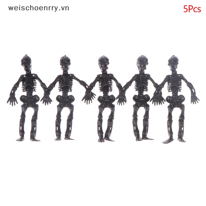 Bộ 5 Món Đồ Chơi Bằng PVC Họa Tiết Bộ Xương Zombie Độc Đáo Trang Trí Tiệc Halloween