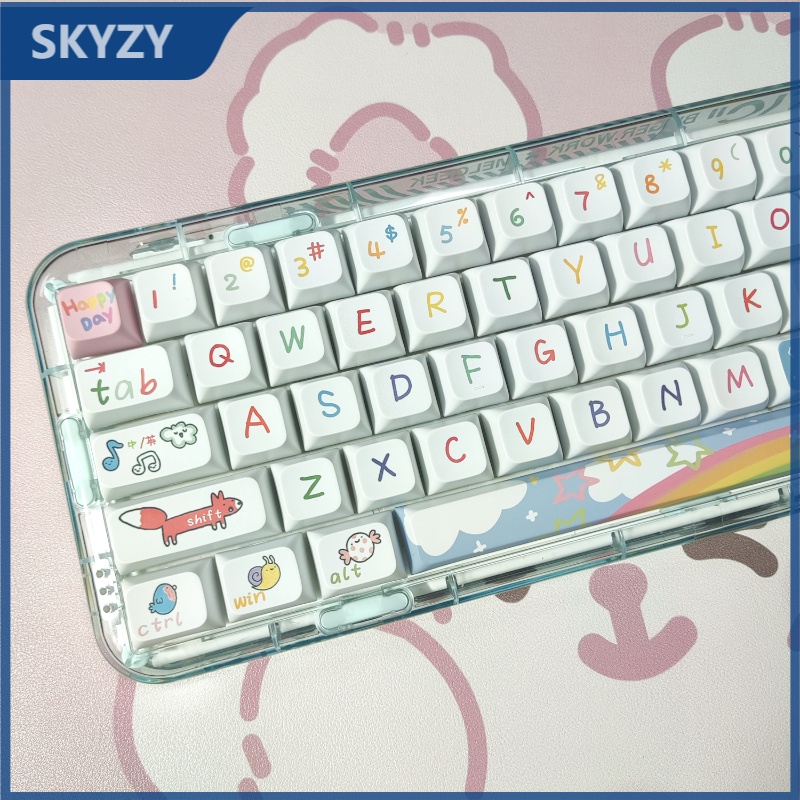 Đảng Động Vật Keycaps XDA Profile Hoạt Hình PBT Dye Sub Bàn Phím Cơ Keycap