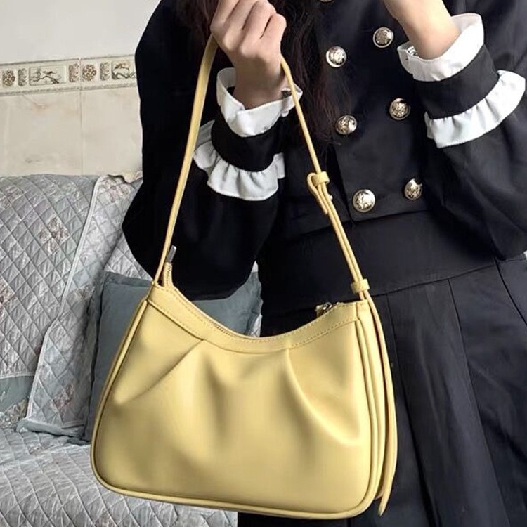 Ielgy Túi Xách Đeo Vai Hình Đám Mây Xếp Ly Kiểu Hàn Quốc Thanh Lịch Cho Nữ