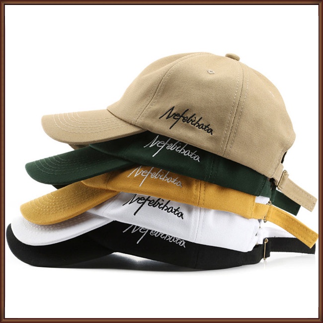 Mũ Lưỡi Trai Màu Trơn Thêu Chữ Phong Cách Hàn Quốc Thời Trang