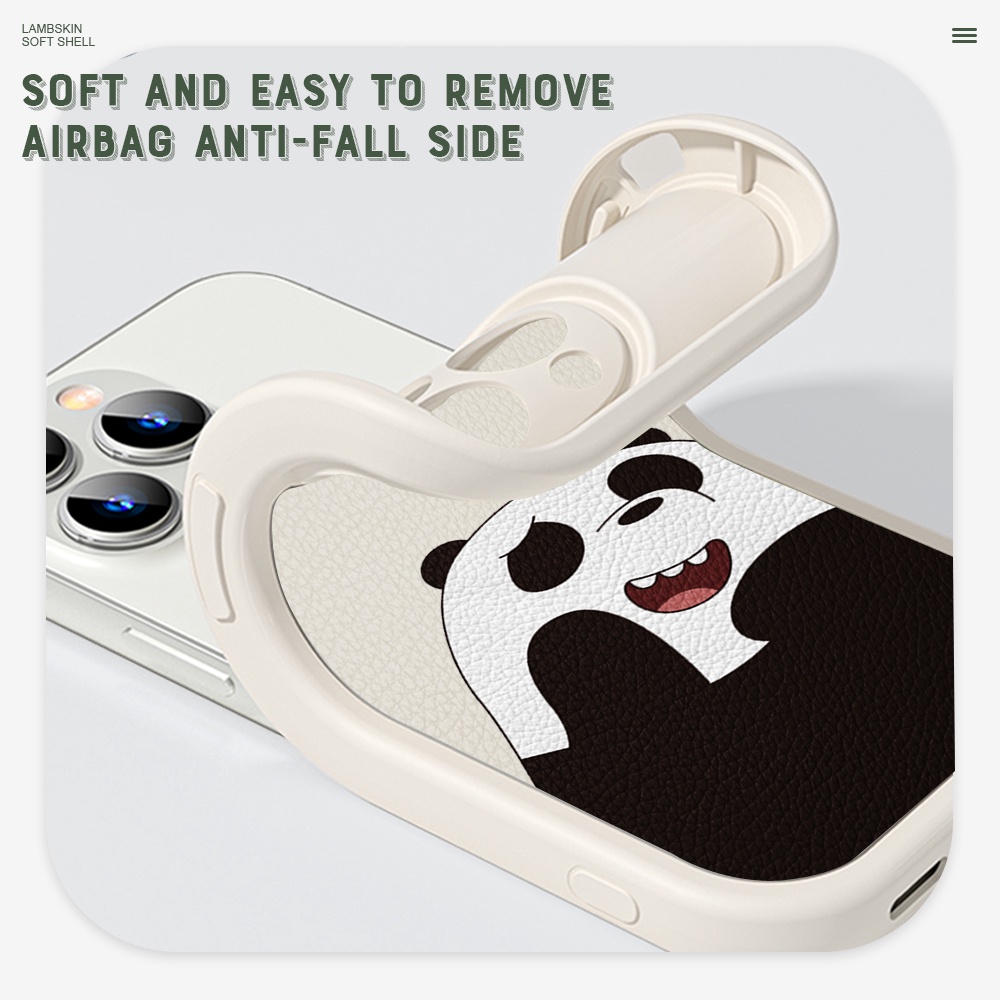 Xiaomi Redmi Note 11 11S 11T Pro Pro+ 5G Cho Ốp lưng điện thoại In Hình Lambskin Cute Panda