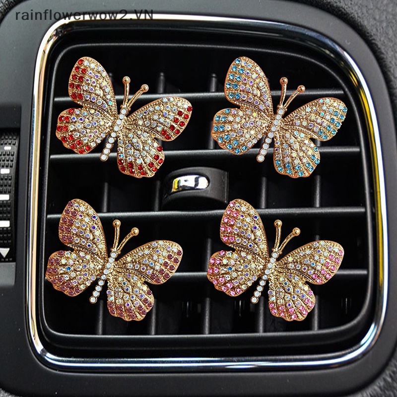 Kẹp Hình Bướm Đính Kim Cương Giả Tinh Xảo Cho Lỗ Thông Khí Xe Hơi (H)
