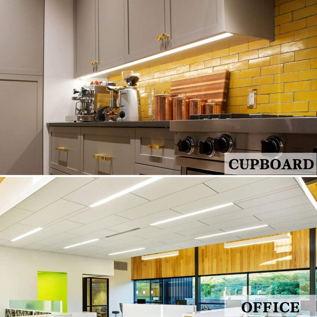 2 Pcs T8 Integrated V-Shaped Double Row Lamp Tube 14W 0.6M Linkable Light Fixture For Room Under Counter [Q/3]