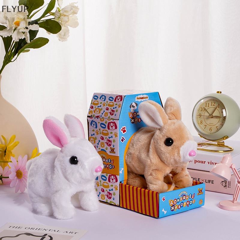 Đồ Chơi Chú Thỏ Bông Biết Nhảy Chạy Bằng Điện Dễ Thương Dùng Làm Quà Tặng Sinh Nhật Cho Bé