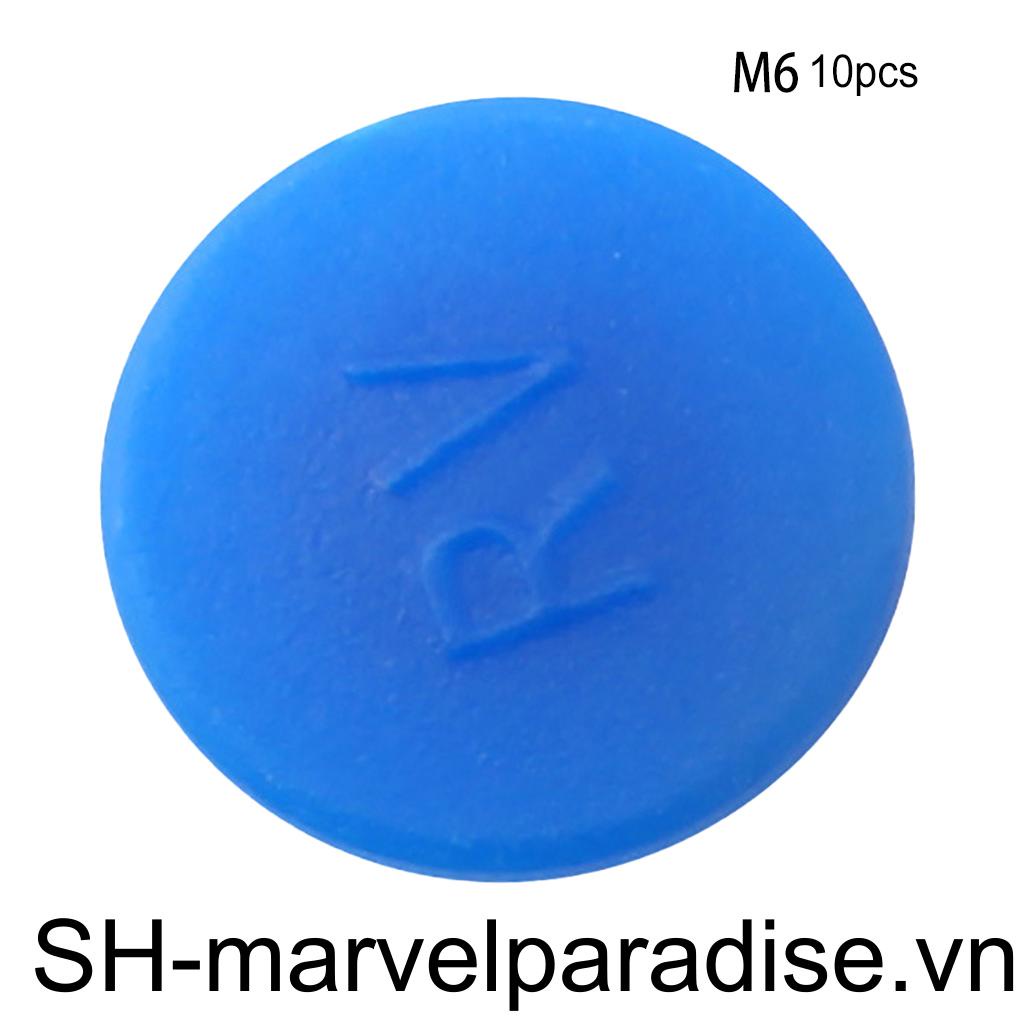 Bộ 10 Ốc Vít Lục Giác Bằng Nhựa Chống Bụi Màu Xanh Dương M5 Cho Xe Đạp