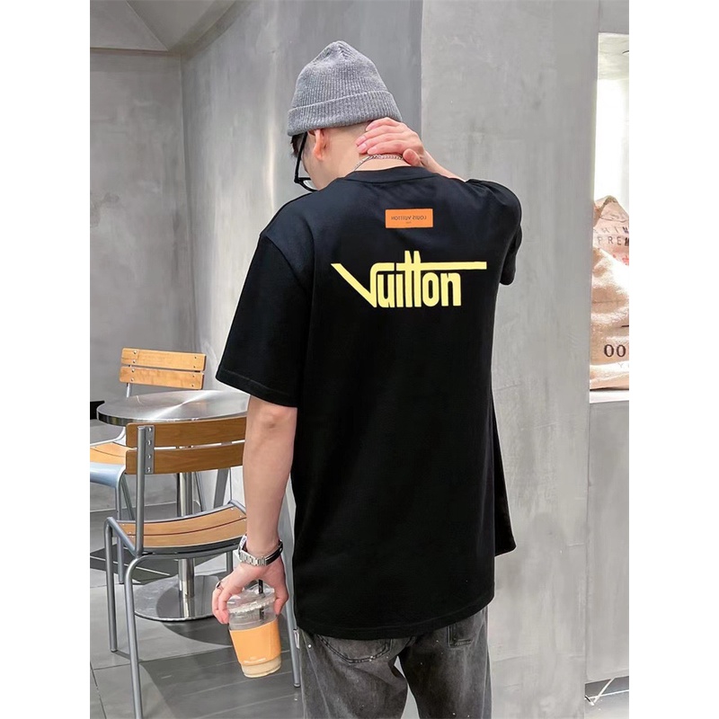 Áo Thun Tay Ngắn Dáng Rộng Chất Lượng Cao In Hình Cảnh Báo Màu Vàng Cam Thời Trang