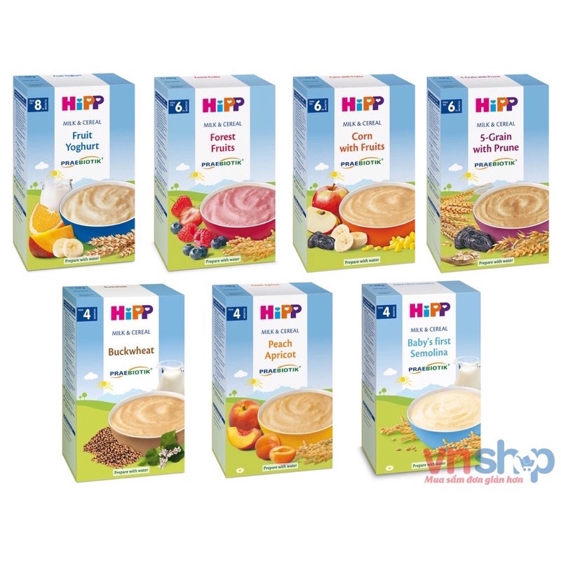 Bột ăn dặm Hipp bột ngũ cốc ăn dặm cho trẻ từ 4m+ đến 36m Đậu Xoài shop