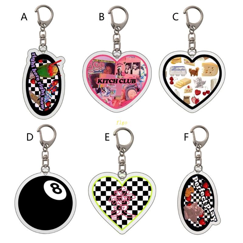 Flgo Móc Khóa Pha Lê Hình Đĩa Trái Tim Màu Hồng Y2K Có Kẹp Càng Cua Cho Thanh Thiếu Niên Nữ
