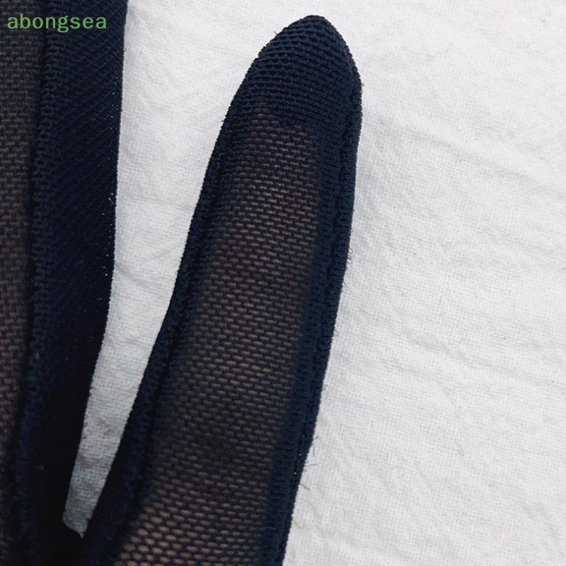 Abongsea Găng Tay Dài Phối Ren Mỏng Trong Suốt Độ Co Giãn Cao Thoáng Khí Cho Nữ