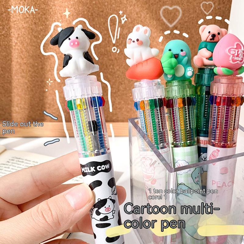 Bút Bi Silicon In Họa Tiết Hoạt Hình Nhiều Màu Dễ Thương