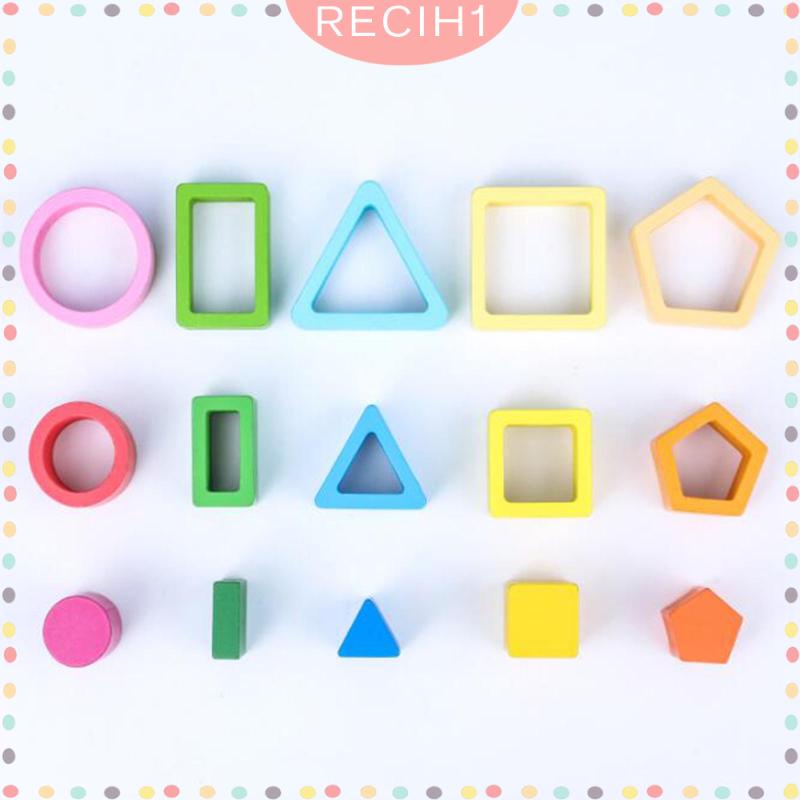 [Recih] Đồ Chơi Khối Xếp Chồng Lên Nhau Nhận Diện Màu Sắc Giáo Dục Sớm Cho Bé