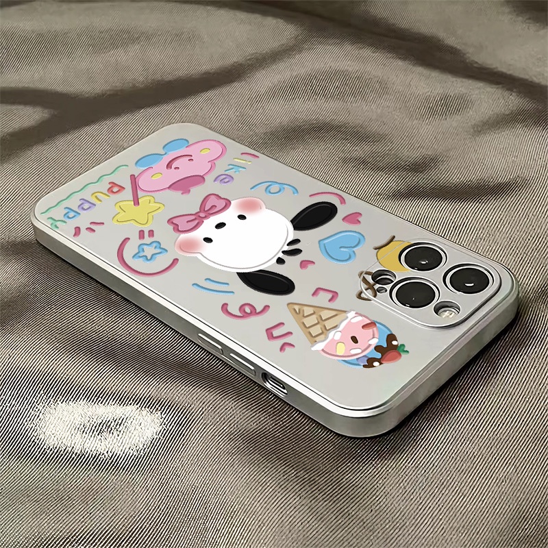 Ốp Điện Thoại Silicon TPU Mềm Mạ Điện Hình Cún Dễ Thương Chống Sốc Cho IPhone 14 13 12 11 Pro XS Max XR X 8 + 7 6S Plus