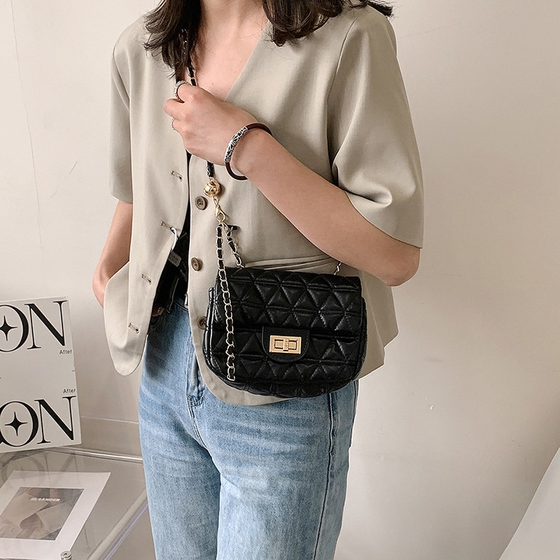 Túi Đeo Chéo Nhỏ Hình Vuông Thêu Họa Tiết Sọc Lưới Phong Cách Phương Tây Thời Trang 2023 Cho Nữ