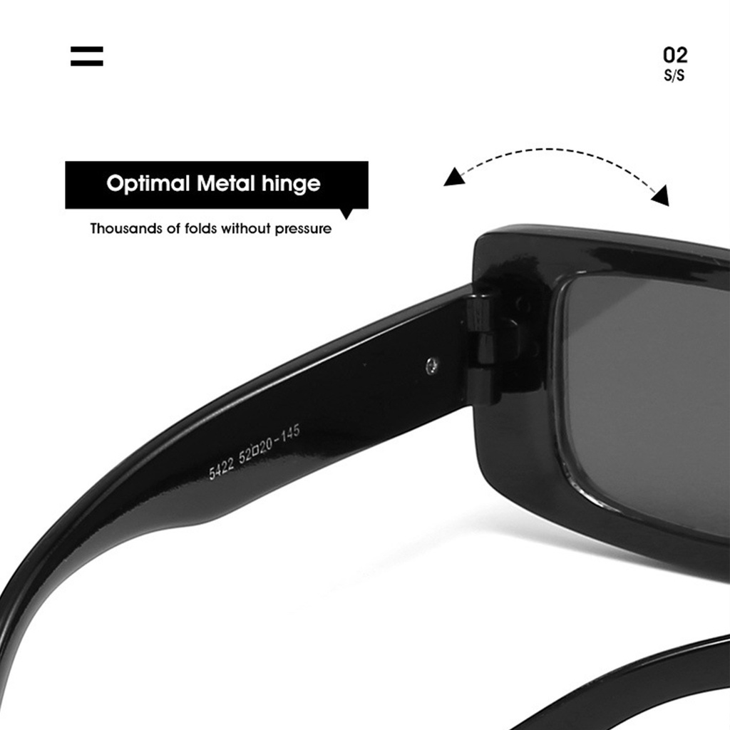 Kính Mát Gọng Vuông Bản Nhỏ Đính Đá Pha Lê Phong Cách Retro