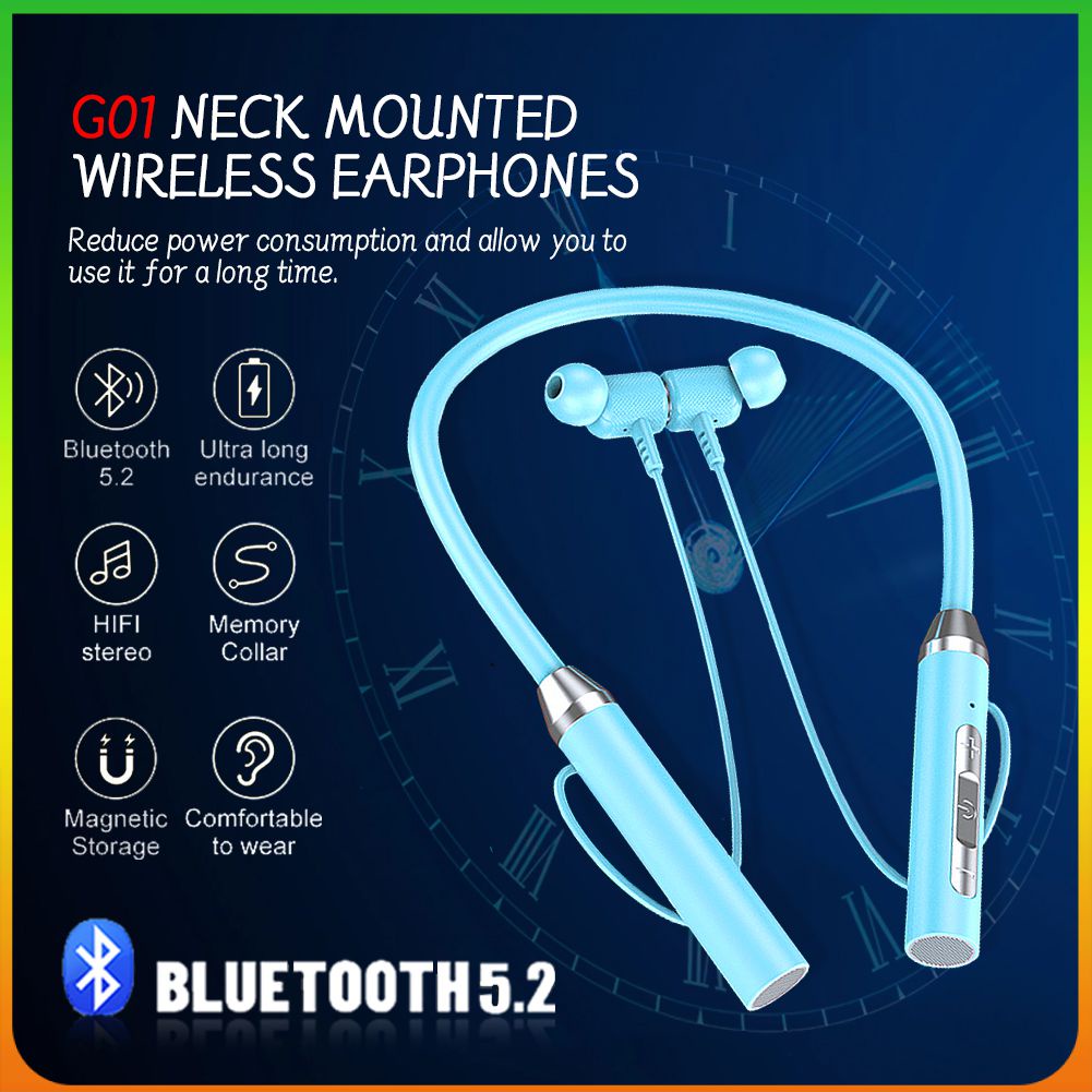 G01 Từ Không Dây Bluetooth Dây Đeo Tai Nghe Stereo Thể Thao Headphone Với Mic Tech4