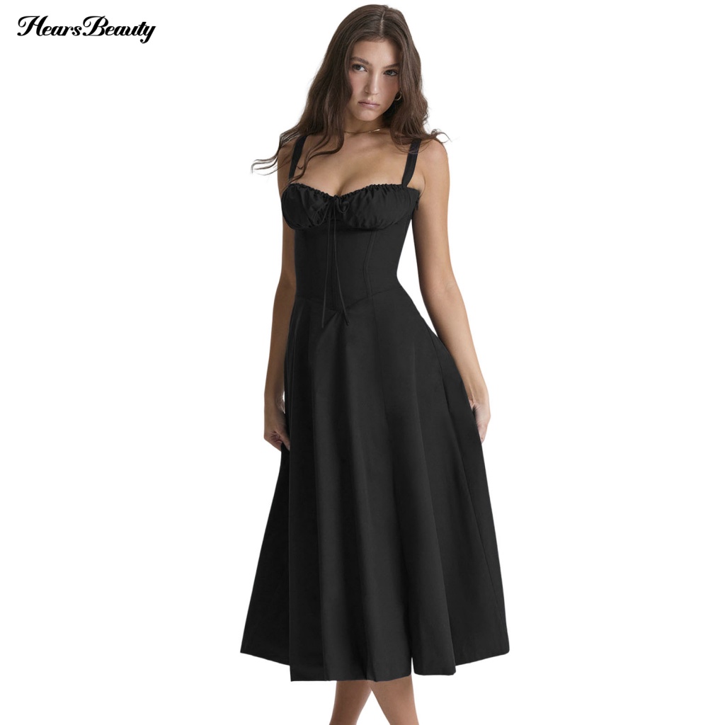 Đầm Midi Cổ Khoét Sâu Thời Trang Dạo Phố Sành Điệu