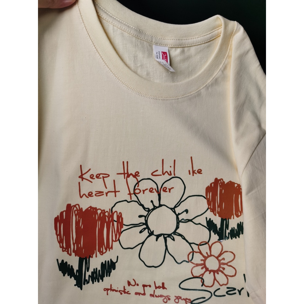 Áo thun NRVP 100% cotton tay ngắn in họa tiết phong cách Hàn Quốc