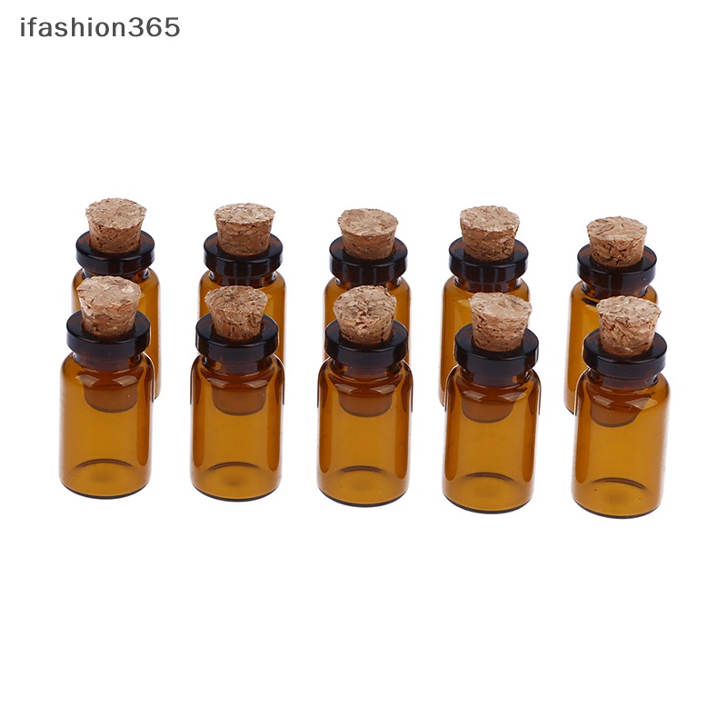Set 10 Lọ Thủy Tinh Mini 1ml / 1.5ml Có Nút Bần Tiện Dụng