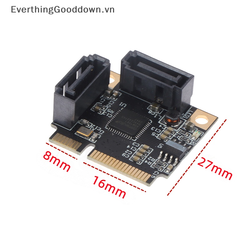 Everthingooddown ASM1061 Mini PCIE Sang SATA3.0 Và Phụ Kiện Đi Kèm