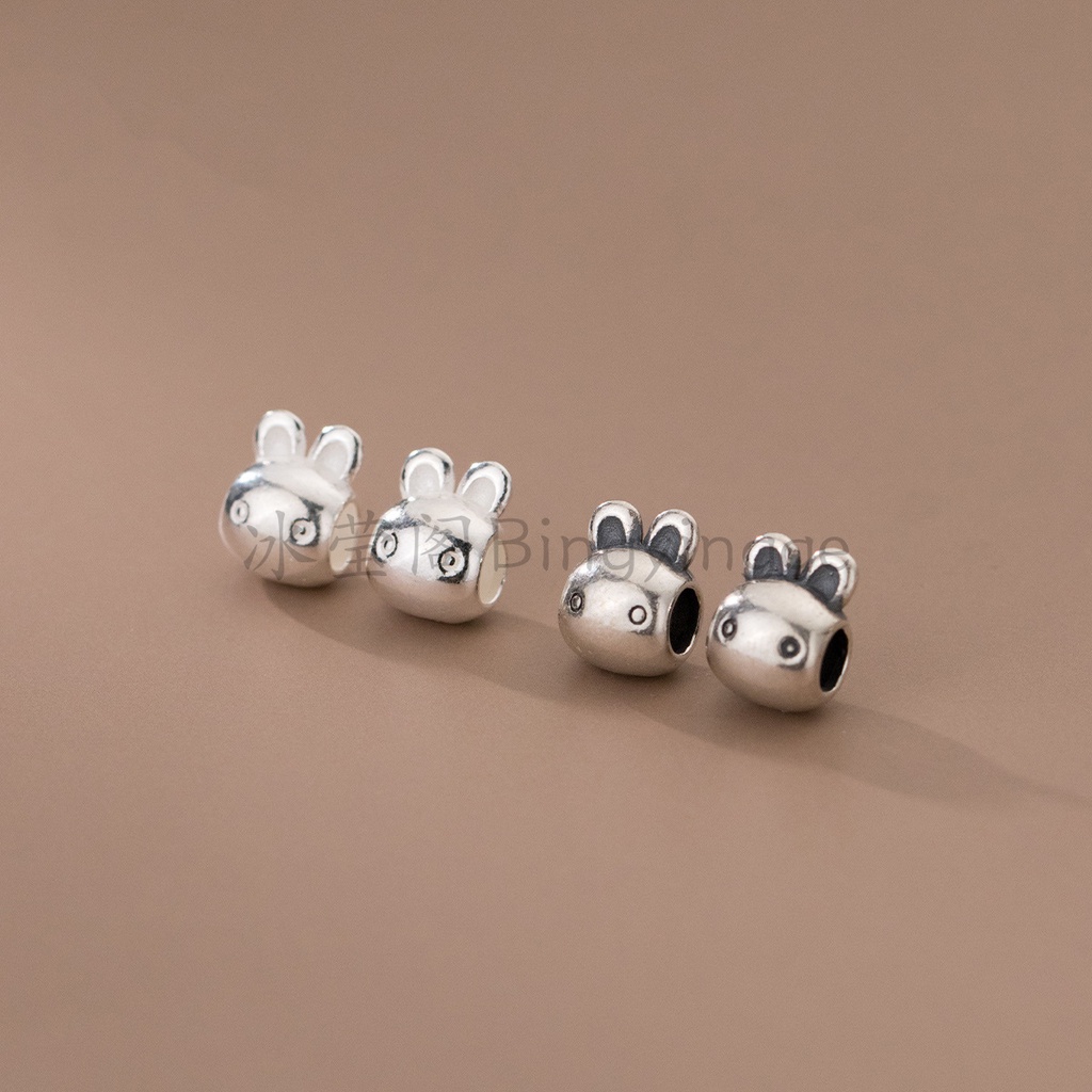 Chuỗi Hạt Bạc S925 Hình Đầu Thỏ Xinh Xắn Dùng Làm Vòng Tay Handmade diy