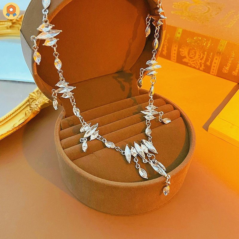 Vòng cổ Mặt Hình Giọt Nước Đính Đá Zircon Y2K Lấp Lánh HYJP2