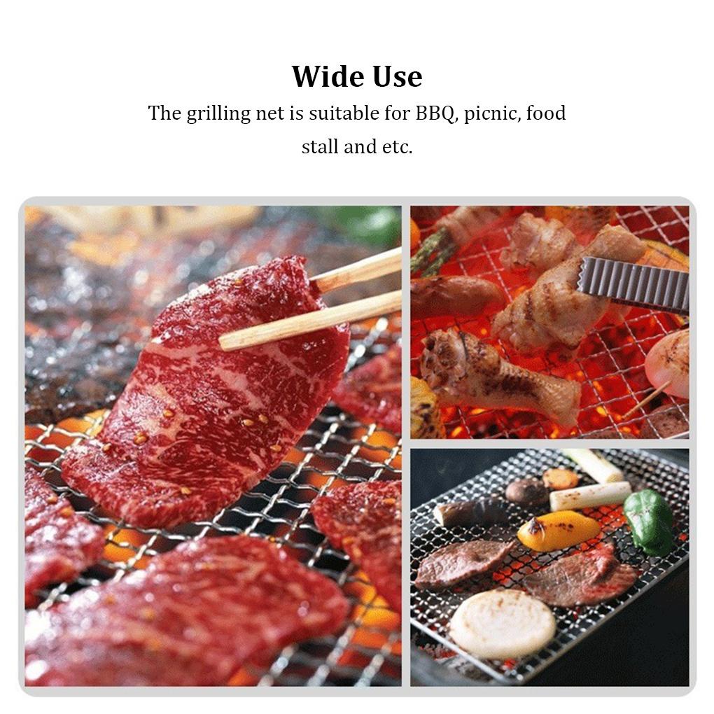 Vỉ Nướng Bbq Hình Chữ Nhật Mạ Thép Không Gỉ Có Thể Giặt Và Tái Sử Dụng