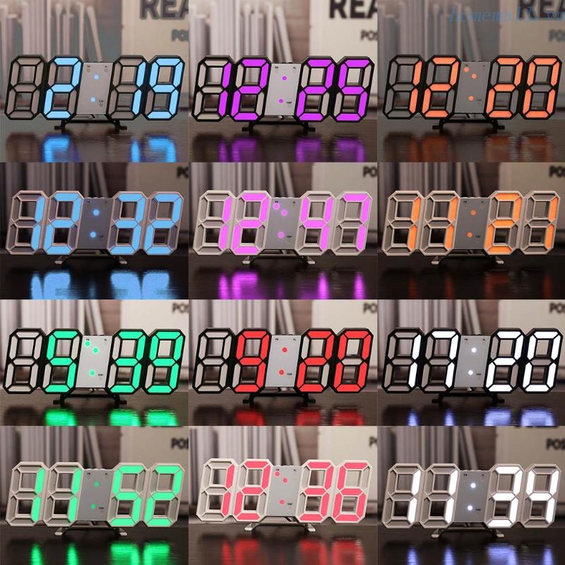 Đồng Hồ Báo Thức Điện Tử 3D Có Đèn LED Độc Đáo