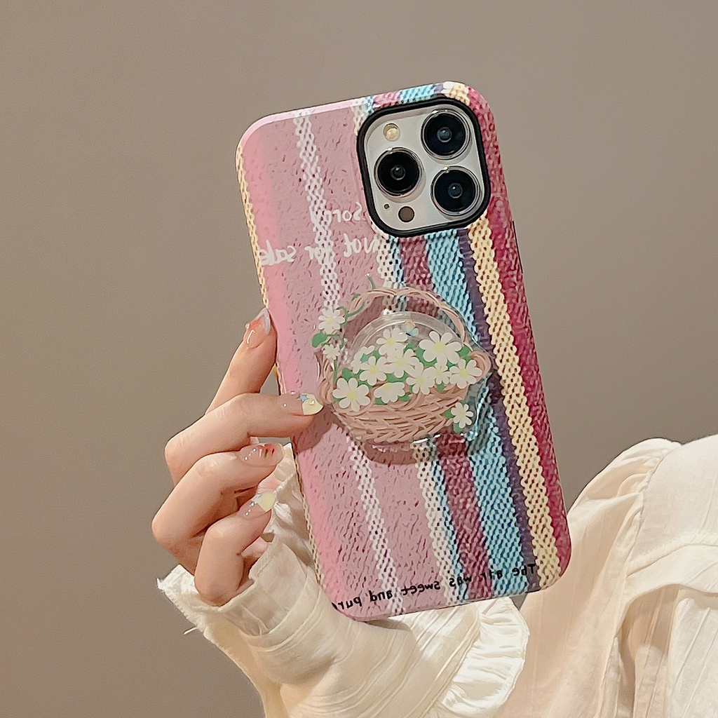 Ốp Điện Thoại PC Cứng Chống Sốc Họa Tiết Hoa Kèm Giá Đỡ Cho iPhone 11 13 12 14 Pro Max