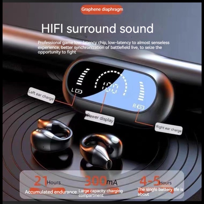 1 Cặp Tai Nghe Bluetooth Không Dây Zevaret S03 Màn Hình Kỹ Thuật Số 5.2 Hifi Chống Ồn Ipx5