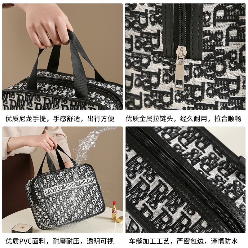 Túi Đựng Đồ Trang Điểm In Chữ Chống Thấm Nước Tiện Dụng Khi Đi Du Lịch