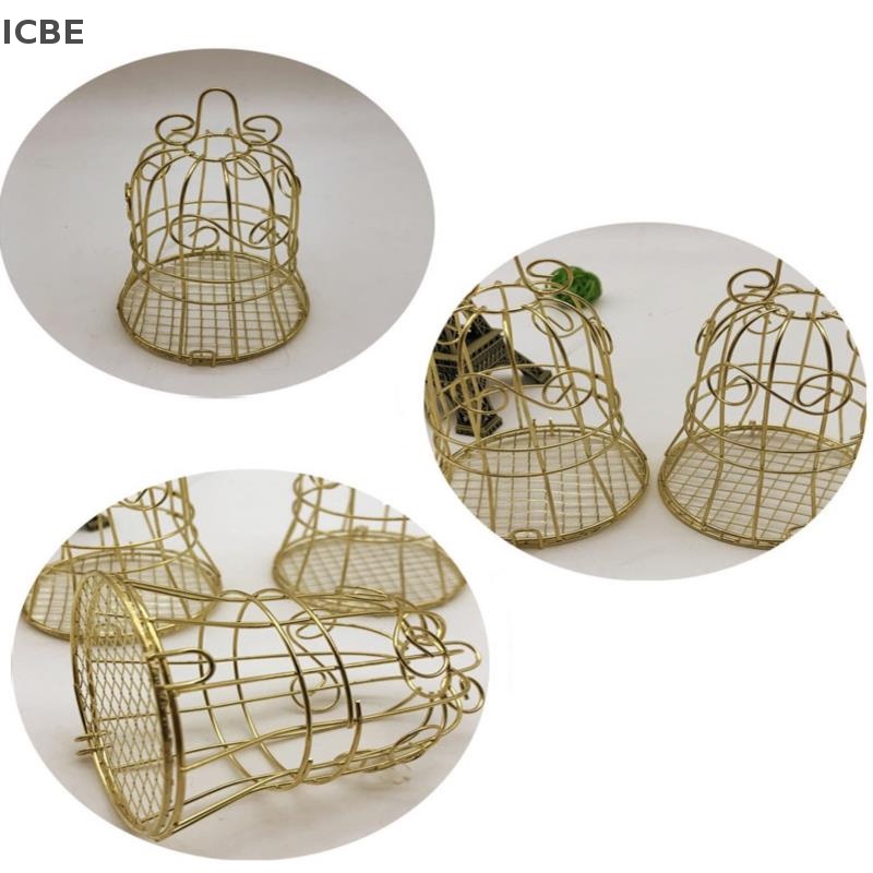 Hộp Đựng Kẹo Mini Bằng Kim Loại Mạ Vàng Hình Lồng Chim Phong Cách retro vintage