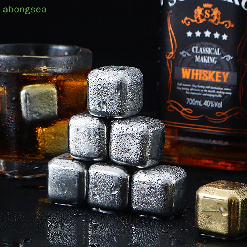 Đá Viên Uống Rượu Whiskey Bằng Thép Không Gỉ Tái Sử Dụng Được