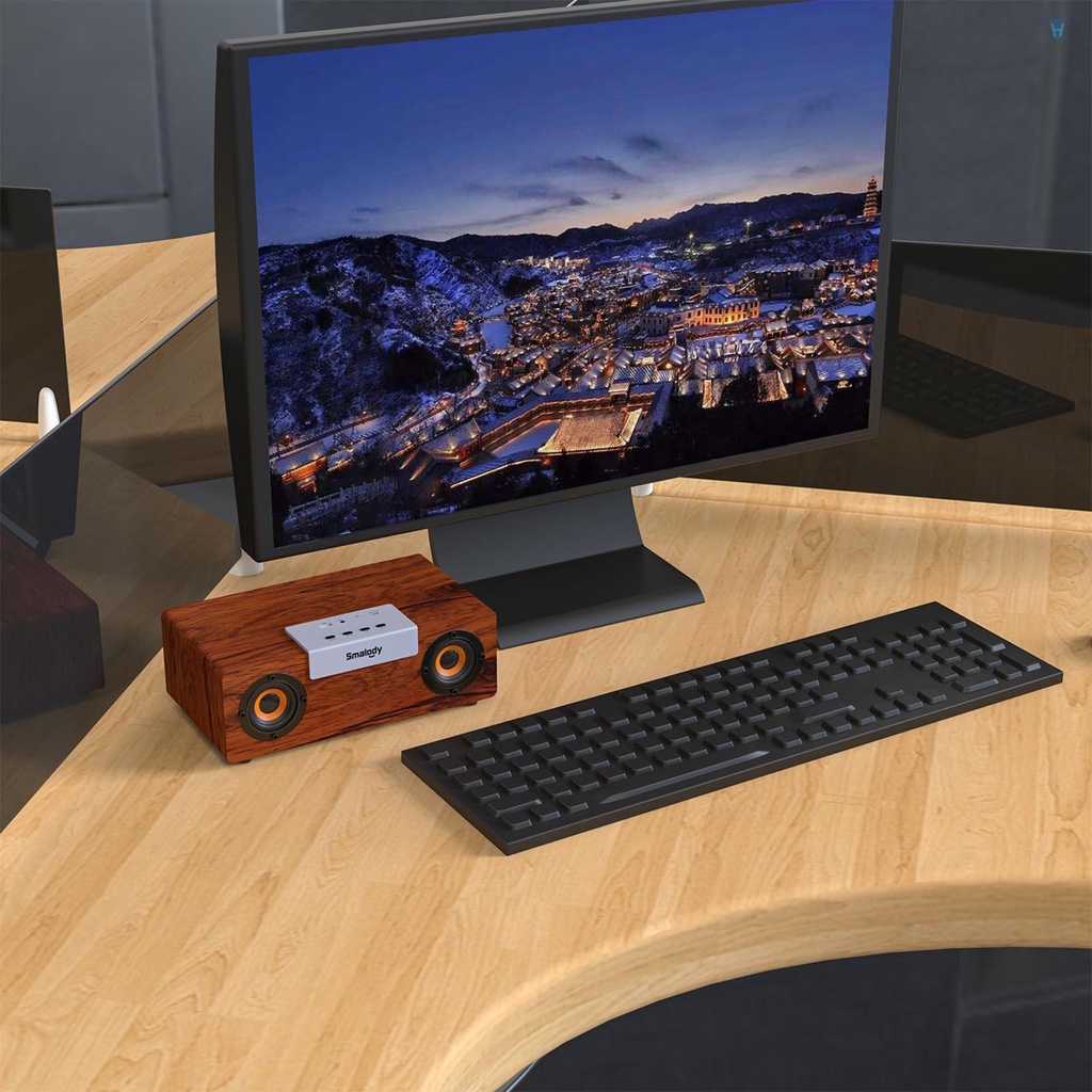 Loa Bluetooth 5.0 Không Dây Âm Thanh Siêu Trầm Và Chống Bụi Bằng Gỗ SMALODY SL-60