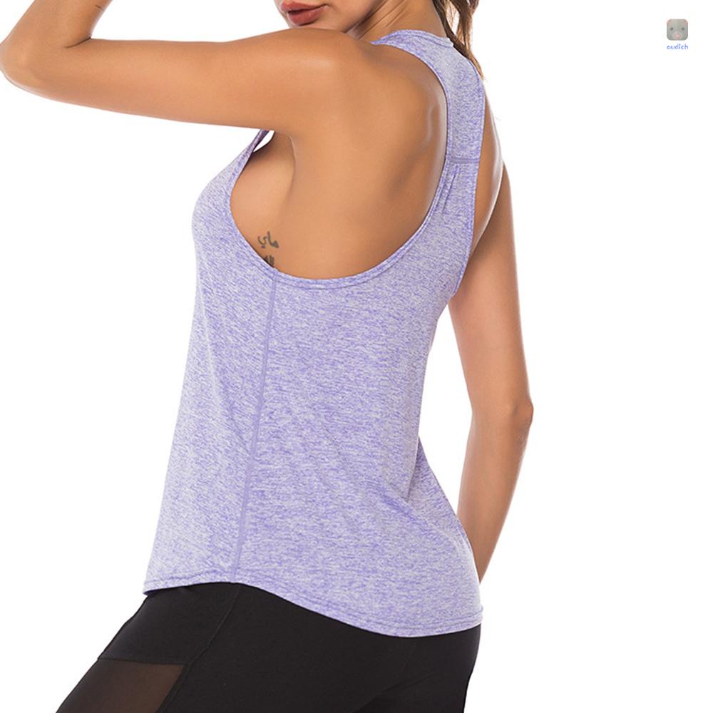 Áo Tank Top Thể Thao Sát Nách Màu Trơn Lưng Khô Thoáng Nhanh Thời Trang Cho Bạn Gái