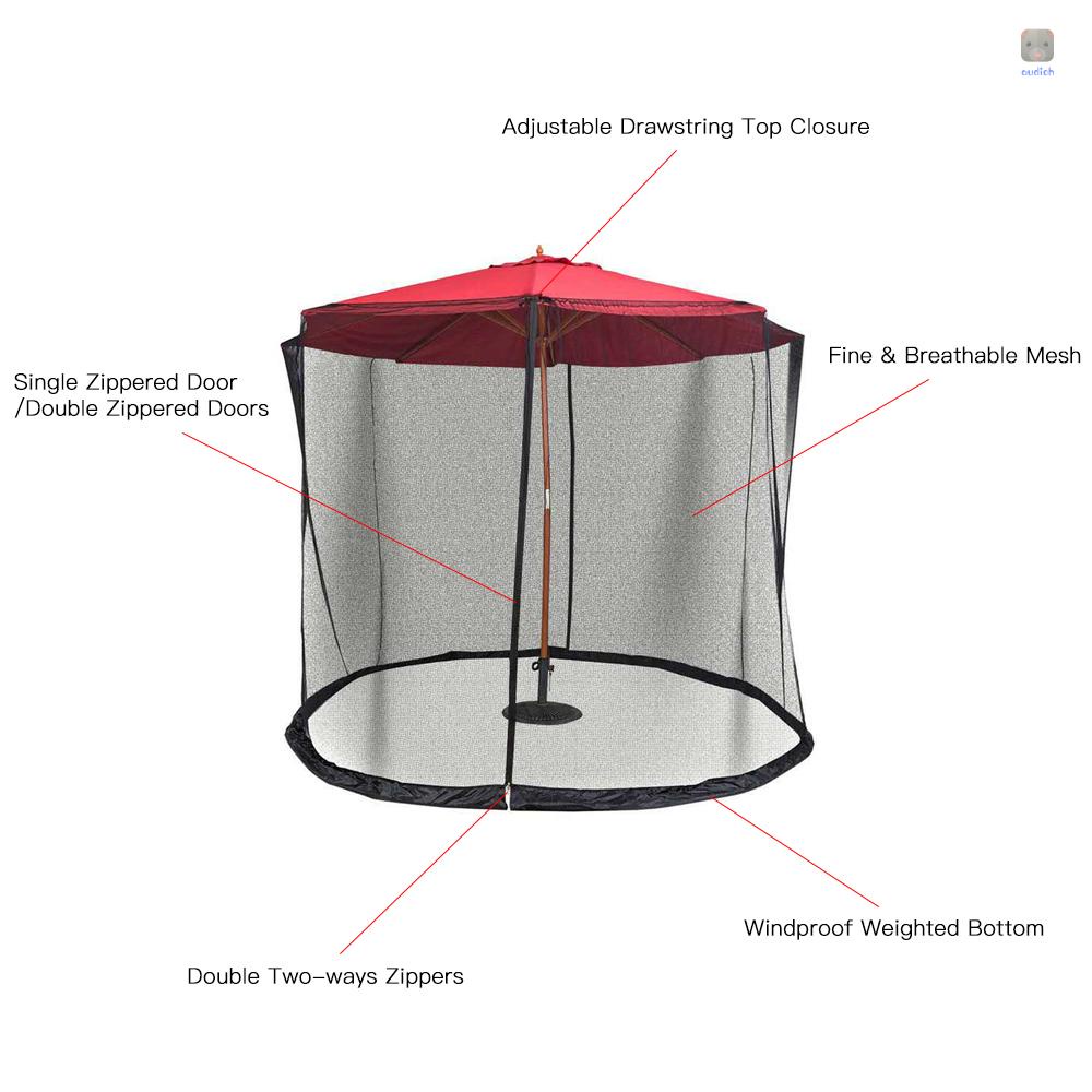 Tấm Lưới Gắn Dù 11ft Có Thể Điều Chỉnh Kèm Khóa Kéo Đôi Cho Sân Vườn Ngoài Trời