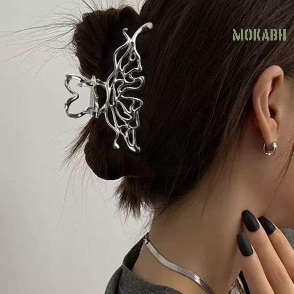 Kẹp Tóc Hình Nơ Màu Trơn Không Đồng Đều Chống Trượt Dành Cho Nữ Sinh